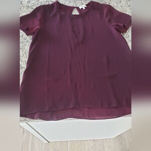 Aritzia Wilfred Cherry Tunic Blouse 100% silk Size M